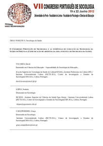 O Congresso Português de Sociologia e as tendências de evolução