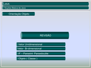 Orientação Objeto REVISÃO Vetor Unidimensional