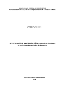 DEPRESSÃO SENIL NA ATENÇÃO BÁSICA: atenção e abordagem