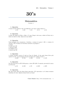 30`s - Matemática - Vol 1