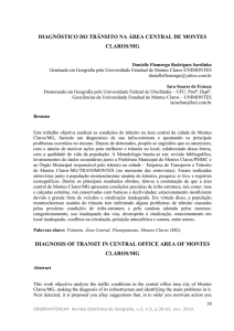 condições de trânsito na área central de montes claros/mg