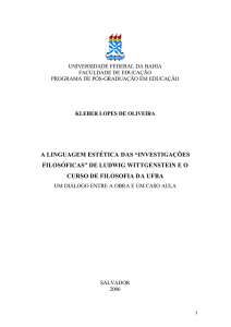 A LINGUAGEM ESTÉTICA DAS “INVESTIGAÇÕES FILOSÓFICAS