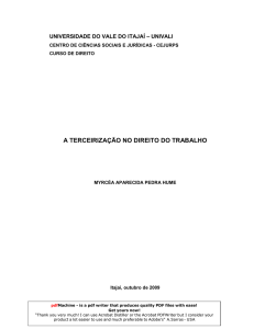 a terceirização no direito do trabalho