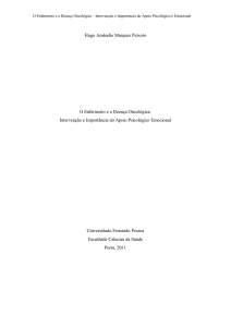 Hugo Amândio Marques Peixoto O Enfermeiro e a Doença Oncológica