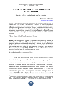 47 o lugar da história no pragmatismo de richard rorty