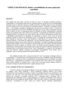 CRISE E SOCIOLOGIA: limites e possibilidades de uma exploração