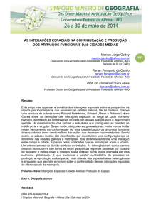 as interações espaciais na configuração e produção - Unifal-MG