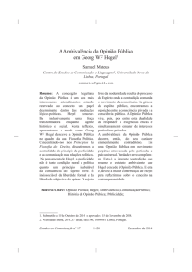 A Ambivalência da Opinião Pública em Georg WF Hegel1