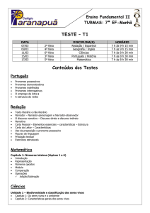 Conteúdo 7º ano EF