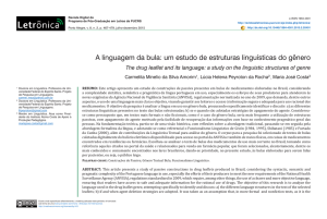 A linguagem da bula: um estudo de estruturas linguísticas do gênero