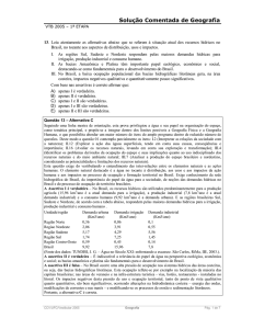 Solução Comentada de Geografia