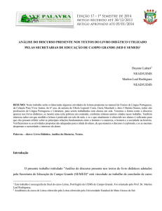 análise do discurso presente nos textos do livro didático