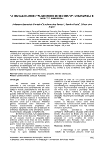 "A EDUCAÇÃO AMBIENTAL NO ENSINO DE GEOGRAFIA