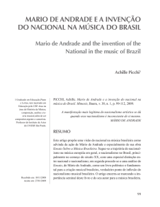 mario de andrade e a invenção do nacional na música do brasil
