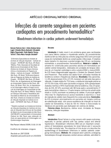 Infecções da corrente sanguínea em pacientes cardiopatas em
