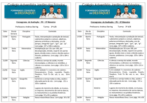 Cronograma de Avaliação