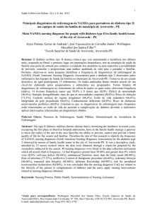 Principais diagnósticos de enfermagem da NANDA para portadores