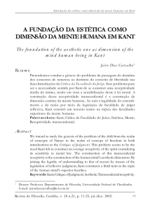 a fundação da estética como dimensão da mente humana