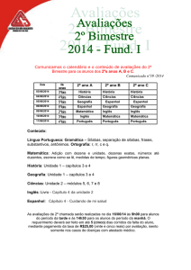 Comunicados n° 39 a 42/2014 Avaliação Bimestral EF I