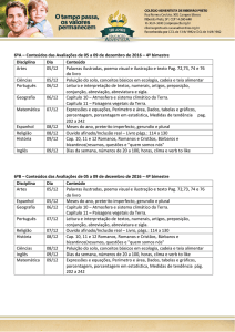 Conteúdos das Avaliações de 05 a 09 de dezembro de 2016 – 4º