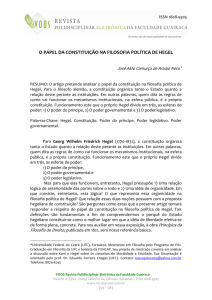 O PAPEL DA CONSTITUIÇÃO NA FILOSOFIA POLÍTICA DE HEGEL