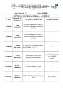 Data: 12/02/2016 CONTROLE DE ATIVIDADE DIÁRIA