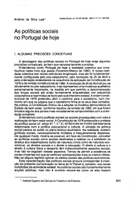 As políticas sociais no Portugal de hoje