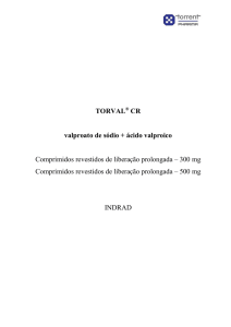 TORVAL CR valproato de sódio + ácido valproico