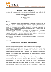 ESPANHA E UNIÃO EUROPEIA: Análise da interdependência e as