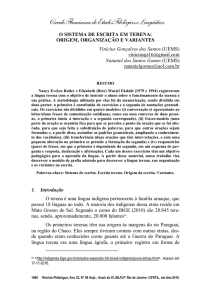 o sistema de escrita em terena: origem, organização e