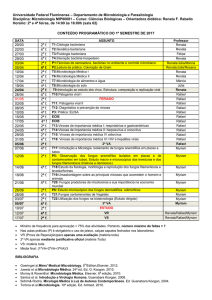 UFF – CMB - MIP - Disciplina: MICROBIOLOGIA