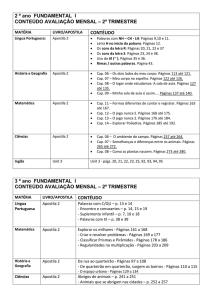 2 º ano FUNDAMENTAL I CONTEÚDO AVALIAÇÃO MENSAL – 2º