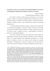 filosofia da educação e formação de professores em algumas