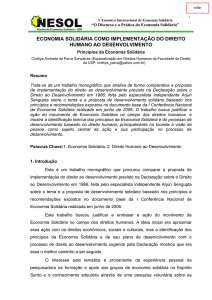 economia solidária como implementação - NESOL