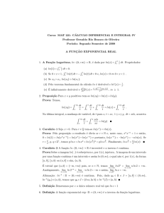 Cálculo IV - Notas-Exponencial real - IME-USP