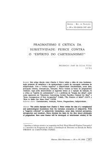 pragmatismo e crítica da subjetividade: peirce contra o “espírito do