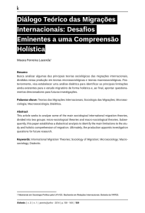 Diálogo Teórico das Migrações Internacionais: Desafios Eminentes