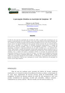 A percepção climática no município de Campinas - SP