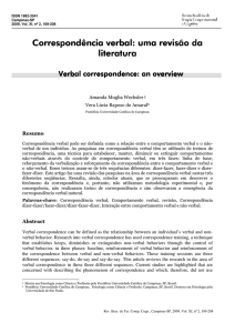 Correspondência verbal: uma revisão da literatura literatura