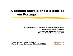 A relação entre ciência e política em Portugal