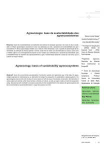 Agroecologia: base da sustentabilidade dos agroecossistemas