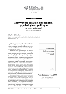 Souffrances sociales. Philosophie, psychologie et - Arca