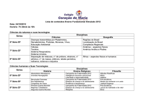 Lista de conteúdos Ensino Fundamental Simulado 2012 Data: 24/10