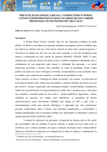 prevenção da doença renal: conhecendo o perfil clínico