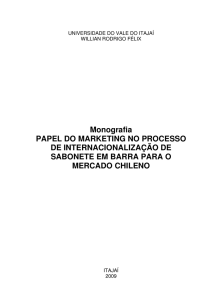 Monografia PAPEL DO MARKETING NO PROCESSO DE