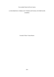A CONCORDÂNCIA VERBAL DE 3ª PESSOA DO PLURAL NO