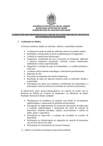 Atribuições dos profissionais da equipe de Saúde