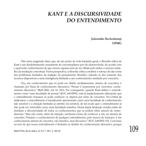 kant e a discursividade do entendimento