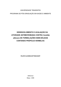 Desenvolvimento e avaliação da atividade antimicrobiana