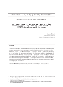 FILOSOFIA DA TECNOLOGIA E EDUCAÇÃO FÍSICA
